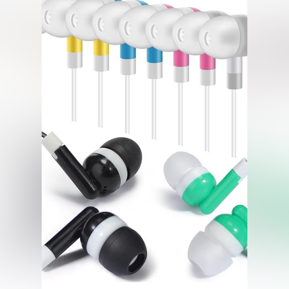 New Set of 5 random colored wired kids computer earbuds headphone set 3.5mm jack